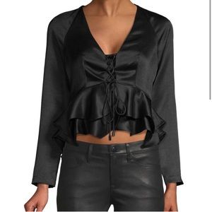 Alexis V-Neck Long Sleeve Crop Top